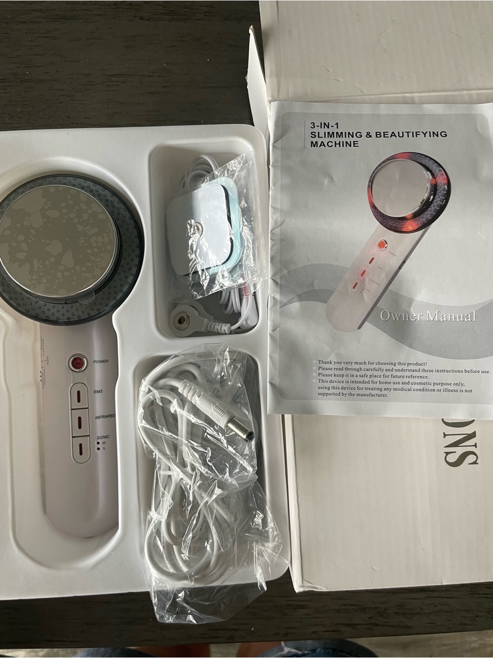 BNIB Skincare Options 3-in-1 Slimming & Beautifying Machine Handheld Device